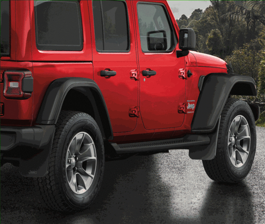Jeep Wrangler JL 2018-2023 Deluxe Molded Splash Guards, Rear, Not Compat. With Rock Rails 82215333AB