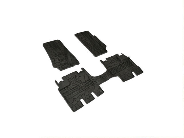 Jeep 2009-2013 JK Jeep Wrangler All Weather Rubber Mats, Dark Slate, Gray Jeep Logo 82210166AC