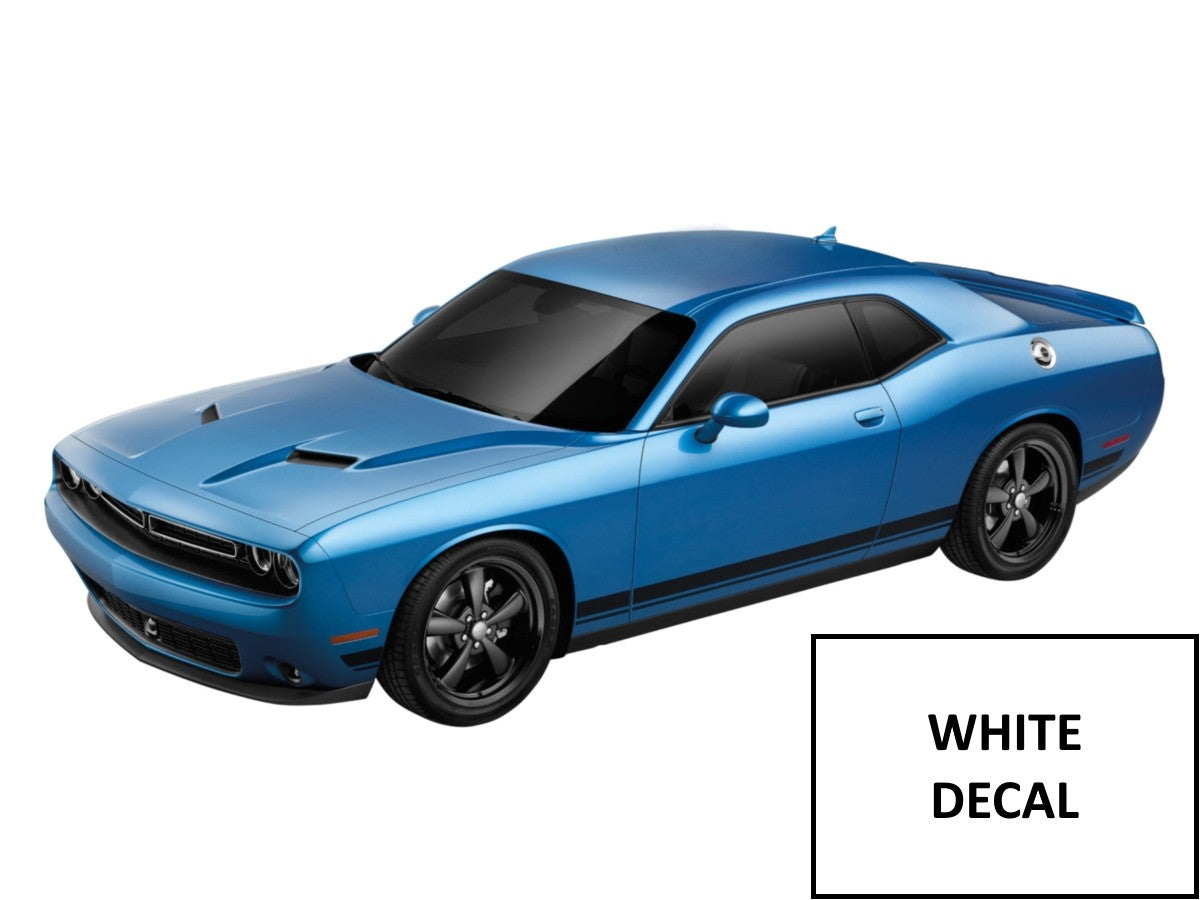 Mopar 2015-2023 Dodge Challenger - Decal Kit R\/T Bodyside Stripe Kit Low Body Side White 82214487