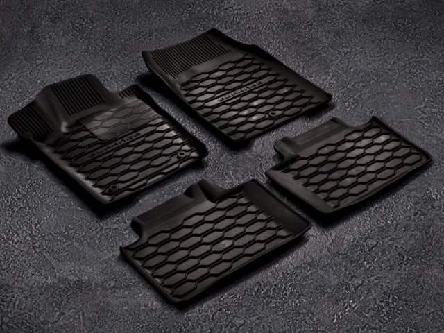 Dodge 2013-2015 Durango All Weather Rubber Mats, 1st & 2nd Rows (With Dodge Logo)  82213747