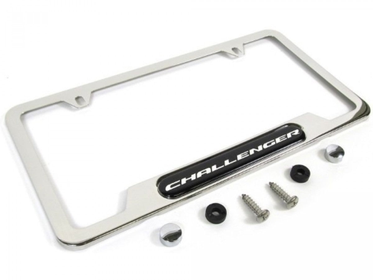 Mopar Plate Frame Polished W\/ Challenger Logo 82214923