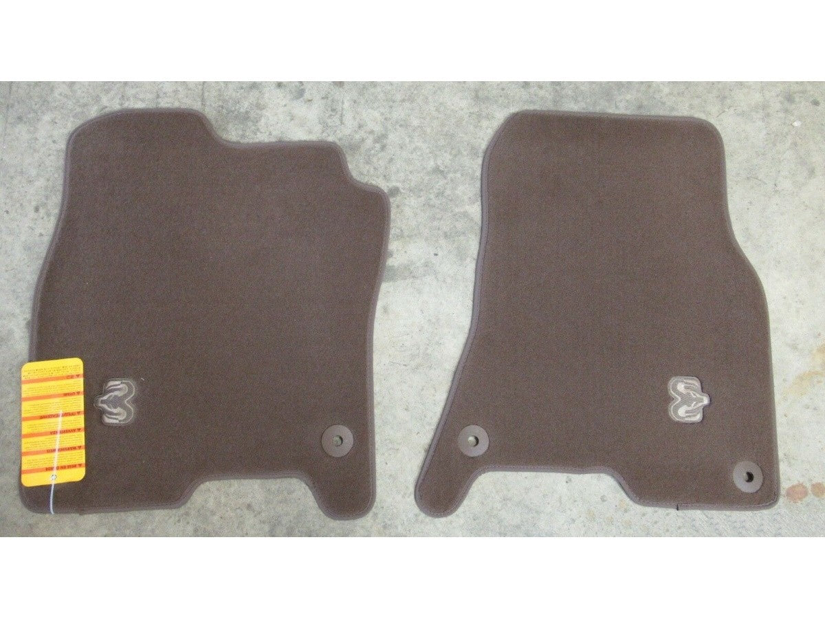 Mopar Premium Carpet Floor Mats - Front Crew\/Quad - Brown - Mopar 82215407