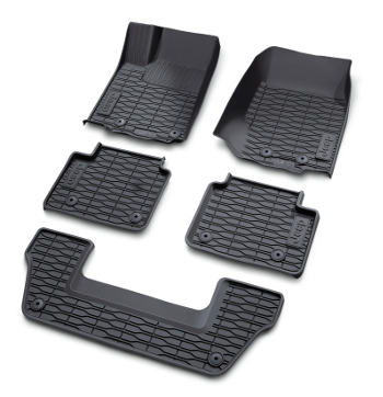Jeep Grand Cherokee WL 2021-2023 All Weather Rubber Mats, 1st, 2nd & 3rd Rows (Black)  82216639AA