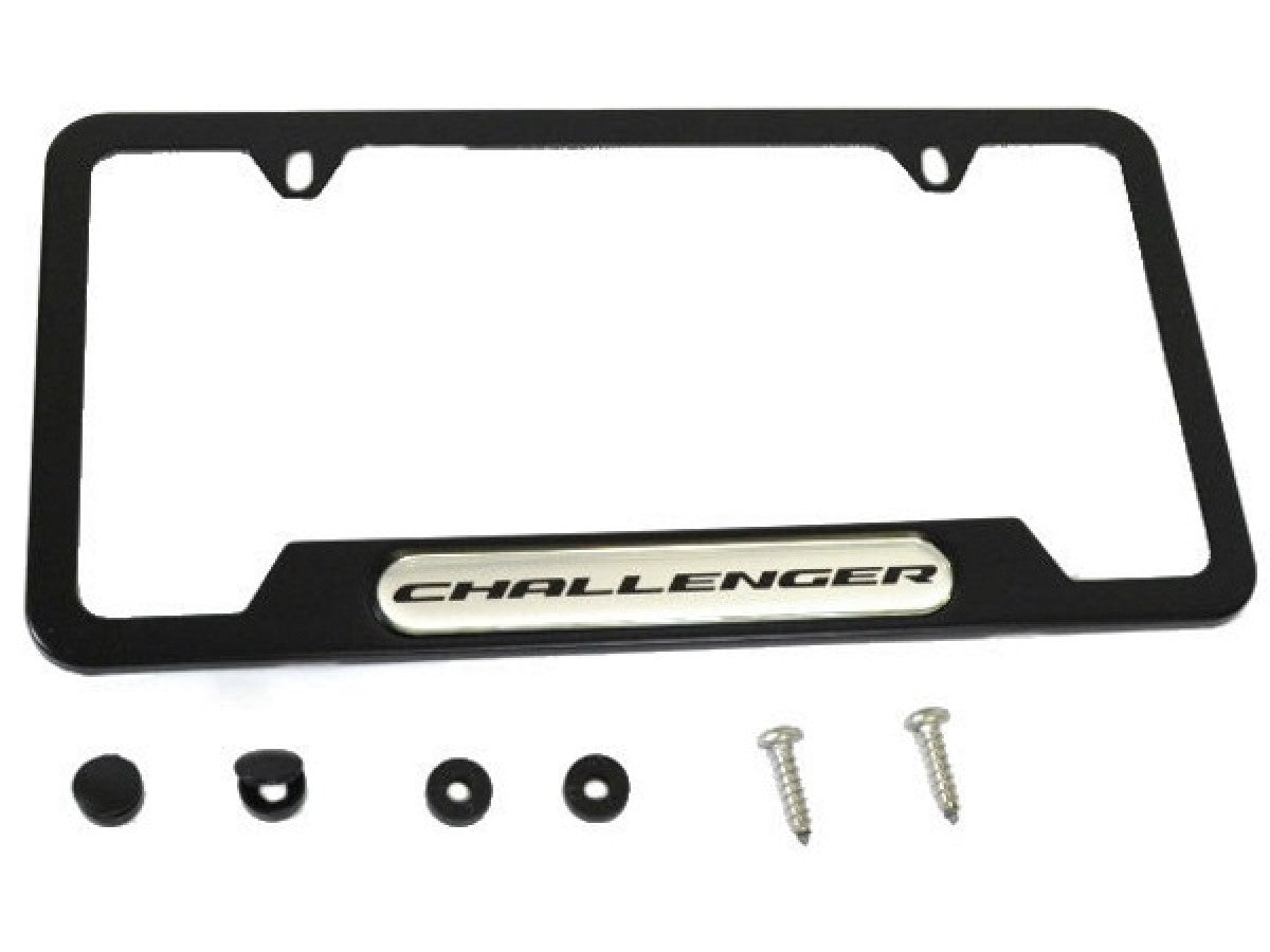 Mopar Plate Frame Black W\/ Challenger Logo 82214922